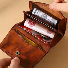 Load image into Gallery viewer, Handmade Retro Card Holder Leather Wallet