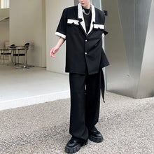 Load image into Gallery viewer, Contrast Lapel Short Sleeve Shirt Jacket