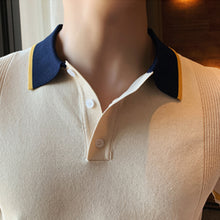 Load image into Gallery viewer, Contrast Lapel Knit Polo Shirt