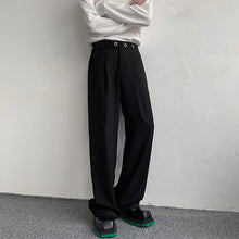 Load image into Gallery viewer, Snap Placket Drape Casual Straight Leg Pants