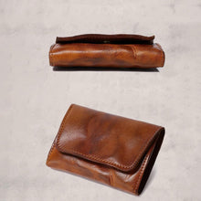 Load image into Gallery viewer, Handmade Retro Card Holder Leather Wallet