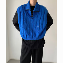 Load image into Gallery viewer, Winter Vintage Zip Turtleneck Knit Vest