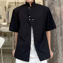Load image into Gallery viewer, Stand Collar Zip Short Sleeve Shirt