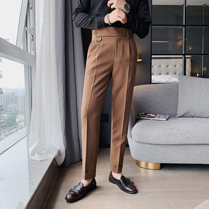 High Waisted Slim-fit Trousers