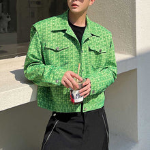 Load image into Gallery viewer, Houndstooth Lapel Cropped Jacket