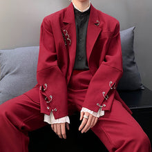 Load image into Gallery viewer, Hoop Decoration Blazer And Trousers