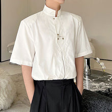 Load image into Gallery viewer, Stand Collar Zip Short Sleeve Shirt