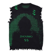 Load image into Gallery viewer, Dark Figure Jacquard Knit Tassel Sweater Vest