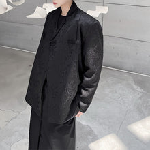 Load image into Gallery viewer, Dark Vintage Jacquard Buckle Lapel Blazer