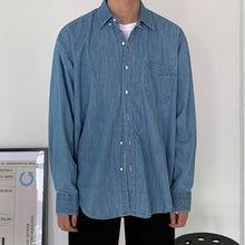 Load image into Gallery viewer, Retro Denim Long-sleeved Shirt