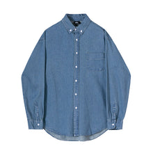 Load image into Gallery viewer, Retro Denim Long-sleeved Shirt