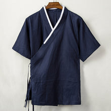 Load image into Gallery viewer, Linen Diagonal Neck Shirt