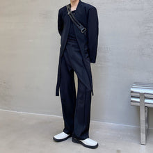 Load image into Gallery viewer, V-neck Cross Straps Cropped Blazer