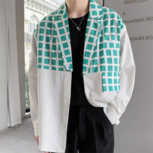 Load image into Gallery viewer, Plaid Panel Long-sleeve Shirt