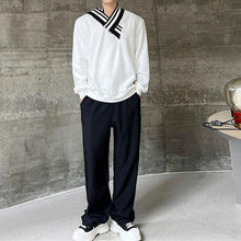 Load image into Gallery viewer, Thread Contrast V-neck Casual Sweatshirt