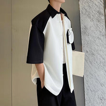 Load image into Gallery viewer, Color Contrast Stitching Short Sleeve Shirt