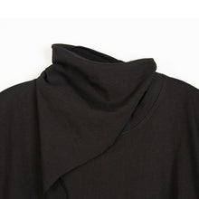 Load image into Gallery viewer, Split Scarf Collar Irregular Hem Loose Top