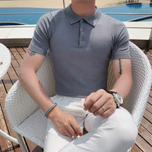 Load image into Gallery viewer, Solid Knit Lapel Skinny T-Shirt