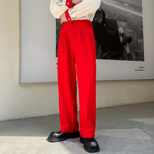 Load image into Gallery viewer, Red Straight Wide Leg Trousers