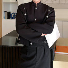 Load image into Gallery viewer, Stand Collar Multi-button Short Jacket