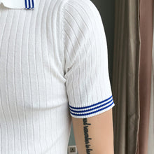 Load image into Gallery viewer, Contrast Stripe Trim Slim-fit Polo Shirt