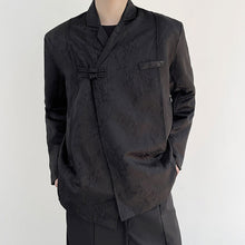 Load image into Gallery viewer, Dark Vintage Jacquard Buckle Lapel Blazer