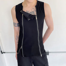 Load image into Gallery viewer, Slim Fit Deconstructed Zip Panel Tank Top