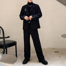 Load image into Gallery viewer, Black Hoop Embellished Suit