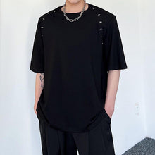 Load image into Gallery viewer, Beaded Shoulder Line Short Sleeve T-Shirt