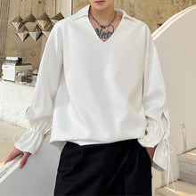 Load image into Gallery viewer, V Neck Cuffs Drawstring Sweatshirt