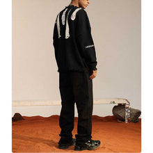 Load image into Gallery viewer, Printed Crew Neck Fringe Knit Sweater