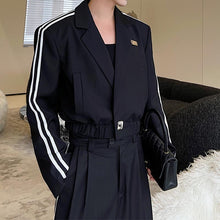 Load image into Gallery viewer, Spring Cropped Blazer Wide Leg Pants Two-Piece Suit