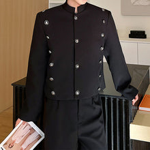 Load image into Gallery viewer, Stand Collar Multi-button Short Jacket