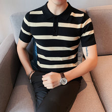 Load image into Gallery viewer, Wide Stripe Slim Fit Polo Shirt