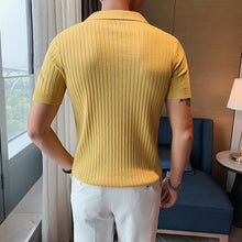 Load image into Gallery viewer, Slim Fit Knit Short Sleeve Polo Shirt
