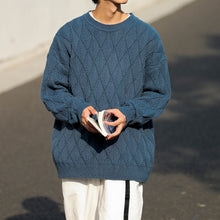 Load image into Gallery viewer, Argyle Textured Crewneck Knit Sweater