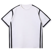 Load image into Gallery viewer, Paneled Contrast Striped Short Sleeve T-Shirt