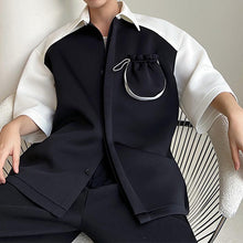 Load image into Gallery viewer, Color Contrast Stitching Short Sleeve Shirt