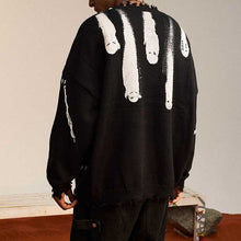 Load image into Gallery viewer, Printed Crew Neck Fringe Knit Sweater