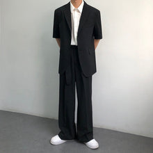 Load image into Gallery viewer, Men's Straight Belt Wide Leg Pants