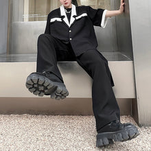 Load image into Gallery viewer, Contrast Lapel Short Sleeve Shirt Jacket