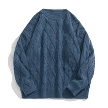 Load image into Gallery viewer, Argyle Textured Crewneck Knit Sweater