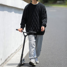 Load image into Gallery viewer, Argyle Textured Crewneck Knit Sweater