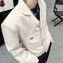 Load image into Gallery viewer, Metal Buckle Cropped Blazer