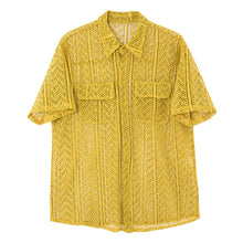 Load image into Gallery viewer, Mesh Cutout Short Sleeve Shirt