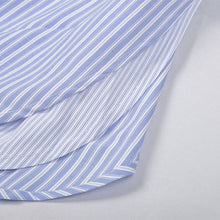 Load image into Gallery viewer, Blue Striped Casual Stand Collar Shirt
