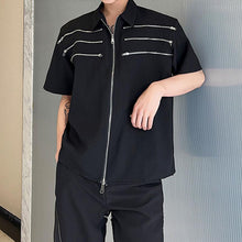 Load image into Gallery viewer, Multi-Zip Trim Short Sleeve Top