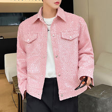 Load image into Gallery viewer, Casual Pink Sequined Short Jacket