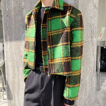 Load image into Gallery viewer, Green Plaid Short Jacket Coat