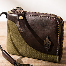 Load image into Gallery viewer, Canvas Stitching Leather Wallet